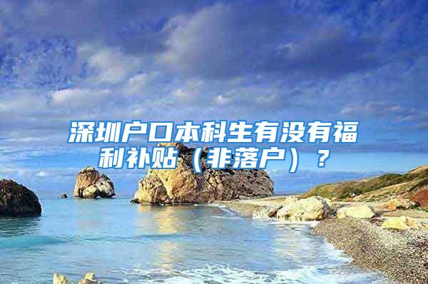 深圳戶口本科生有沒有福利補(bǔ)貼（非落戶）？