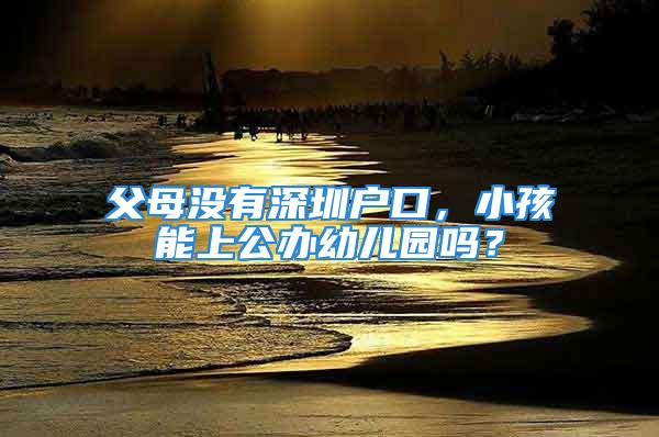 父母沒有深圳戶口，小孩能上公辦幼兒園嗎？