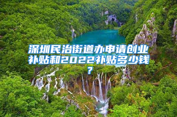 深圳民治街道辦申請創(chuàng)業(yè)補貼和2022補貼多少錢？