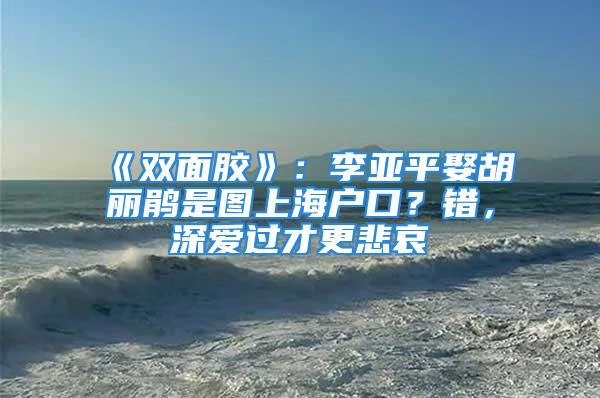 《雙面膠》：李亞平娶胡麗鵑是圖上海戶口？錯(cuò)，深?lèi)?ài)過(guò)才更悲哀