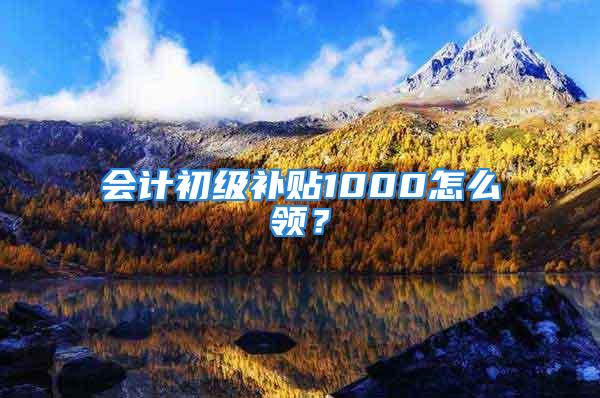 會(huì)計(jì)初級(jí)補(bǔ)貼1000怎么領(lǐng)？