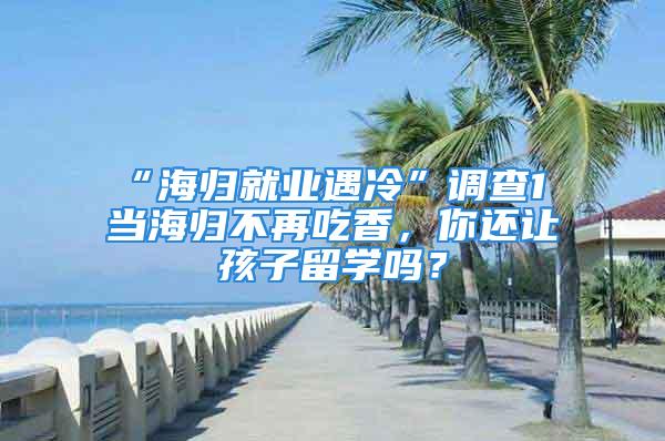 “海歸就業(yè)遇冷”調(diào)查1 當(dāng)海歸不再吃香，你還讓孩子留學(xué)嗎？