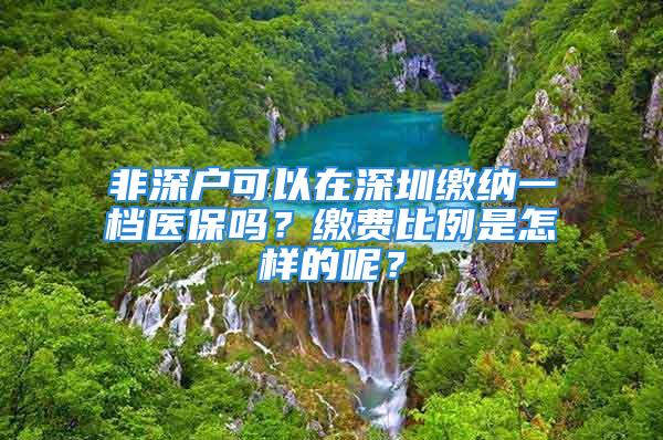 非深戶(hù)可以在深圳繳納一檔醫(yī)保嗎？繳費(fèi)比例是怎樣的呢？