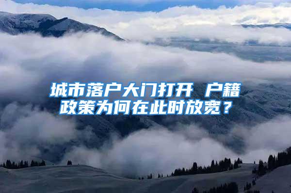 城市落戶大門打開 戶籍政策為何在此時放寬？