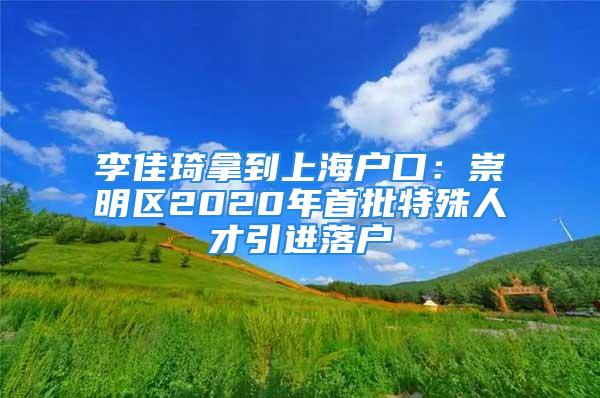 李佳琦拿到上海戶口：崇明區(qū)2020年首批特殊人才引進落戶