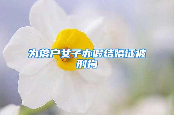 為落戶女子辦假結(jié)婚證被刑拘