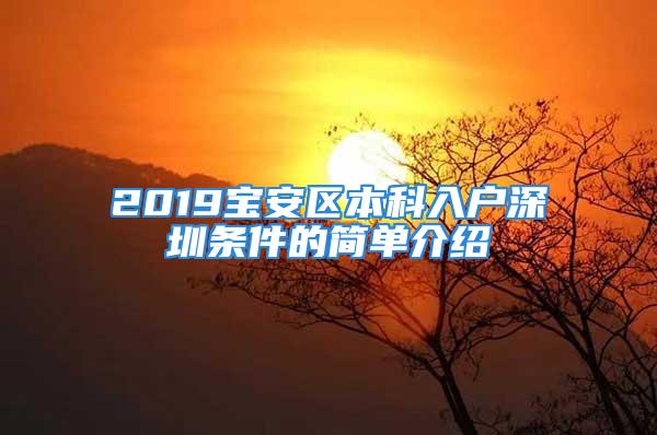 2019寶安區(qū)本科入戶深圳條件的簡單介紹