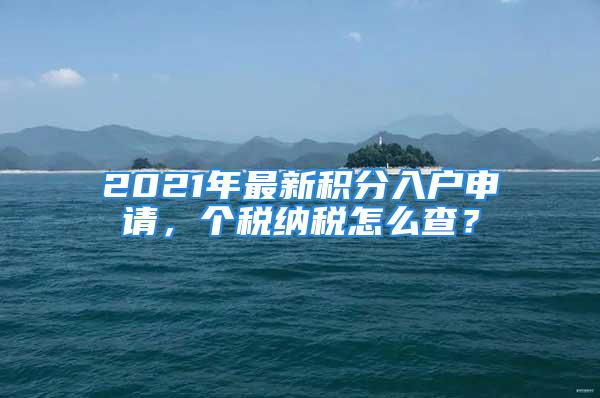 2021年最新積分入戶申請(qǐng)，個(gè)稅納稅怎么查？