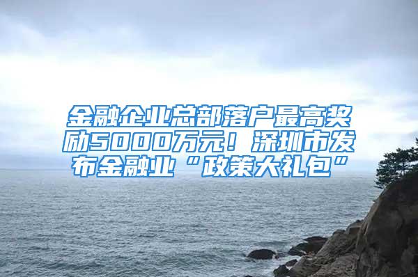 金融企業(yè)總部落戶最高獎勵5000萬元！深圳市發(fā)布金融業(yè)“政策大禮包”