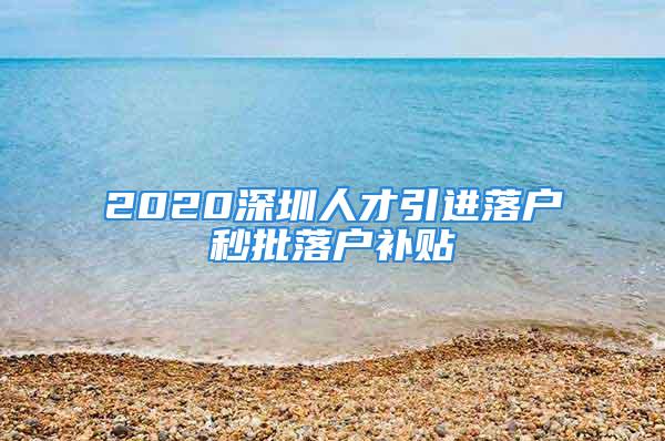 2020深圳人才引進(jìn)落戶秒批落戶補(bǔ)貼