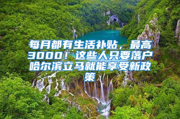 每月都有生活補貼，最高3000！這些人只要落戶哈爾濱立馬就能享受新政策