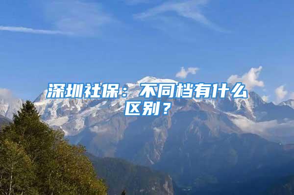 深圳社保：不同檔有什么區(qū)別？