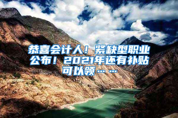 恭喜會(huì)計(jì)人！緊缺型職業(yè)公布！2021年還有補(bǔ)貼可以領(lǐng)……