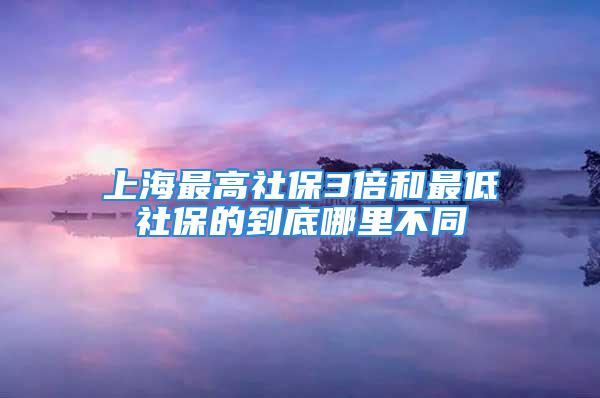 上海最高社保3倍和最低社保的到底哪里不同