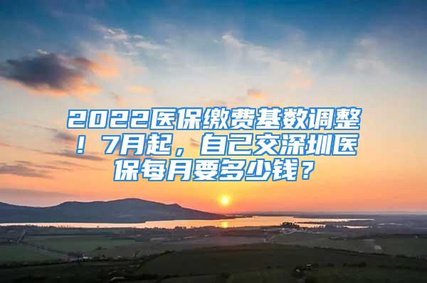 2022醫(yī)保繳費基數調整！7月起，自己交深圳醫(yī)保每月要多少錢？