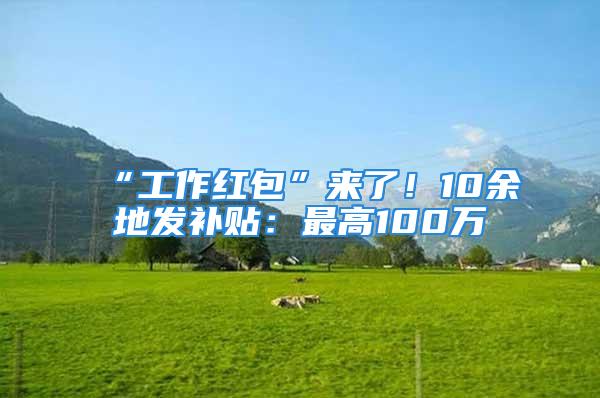 “工作紅包”來(lái)了！10余地發(fā)補(bǔ)貼：最高100萬(wàn)