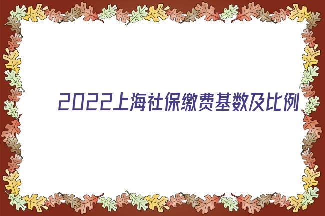 2022上海社保繳費基數及比例