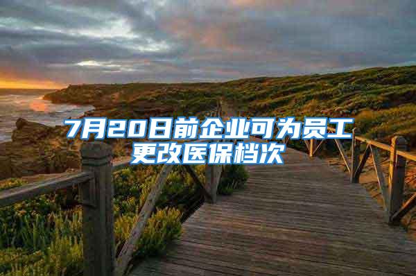 7月20日前企業(yè)可為員工更改醫(yī)保檔次