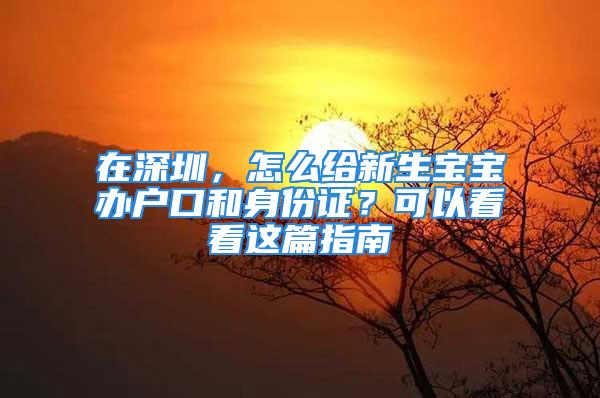 在深圳，怎么給新生寶寶辦戶口和身份證？可以看看這篇指南