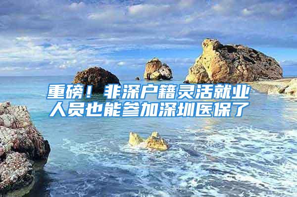 重磅！非深戶籍靈活就業(yè)人員也能參加深圳醫(yī)保了