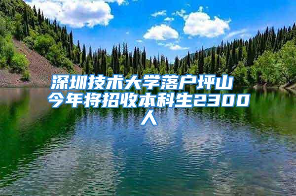 深圳技術(shù)大學落戶坪山 今年將招收本科生2300人