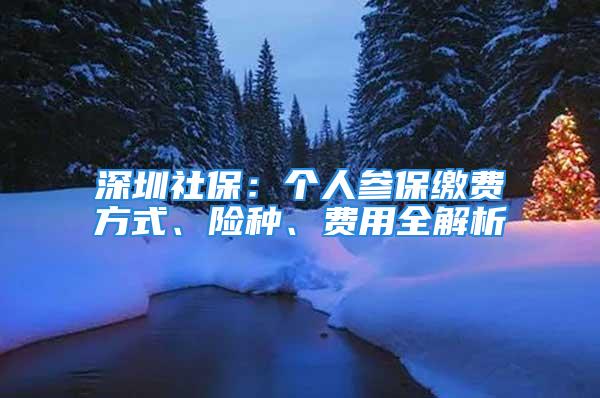 深圳社保：個人參保繳費方式、險種、費用全解析