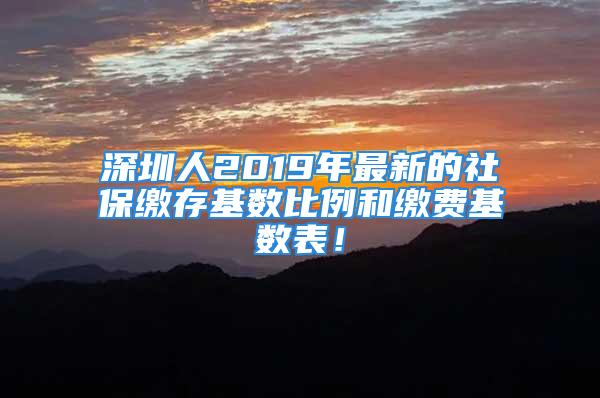 深圳人2019年最新的社保繳存基數(shù)比例和繳費(fèi)基數(shù)表！