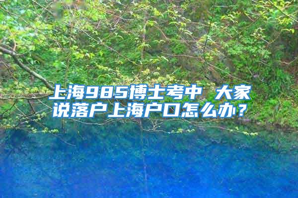 上海985博士考中 大家說落戶上海戶口怎么辦？