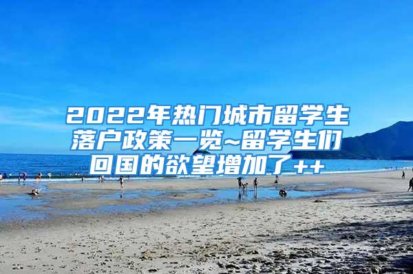 2022年熱門城市留學(xué)生落戶政策一覽~留學(xué)生們回國(guó)的欲望增加了++