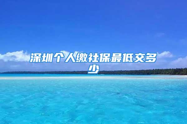 深圳個人繳社保最低交多少