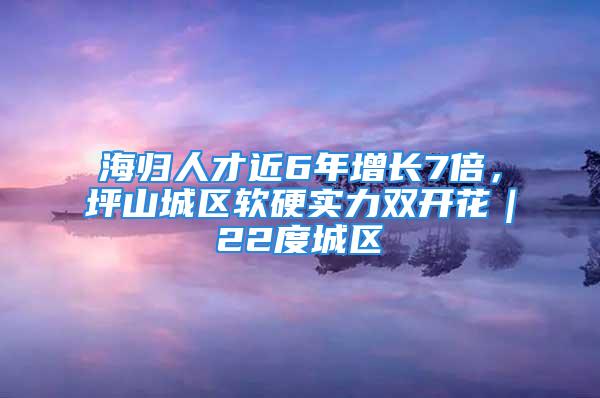 海歸人才近6年增長7倍，坪山城區(qū)軟硬實力雙開花｜22度城區(qū)⑧