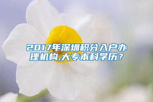 2017年深圳積分入戶辦理機構,大專本科學歷？