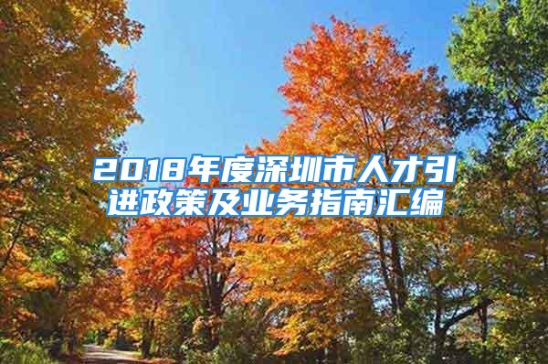 2018年度深圳市人才引進政策及業(yè)務(wù)指南匯編