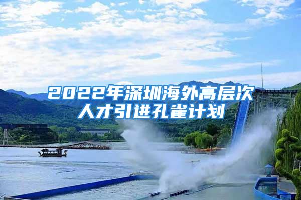 2022年深圳海外高層次人才引進孔雀計劃