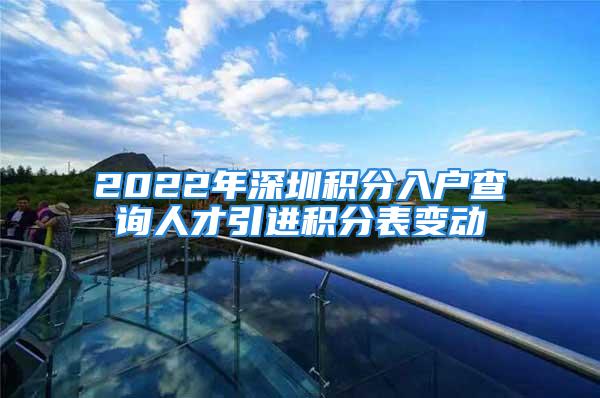 2022年深圳積分入戶查詢?nèi)瞬乓M積分表變動