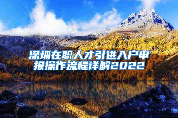 深圳在職人才引進(jìn)入戶申報(bào)操作流程詳解2022