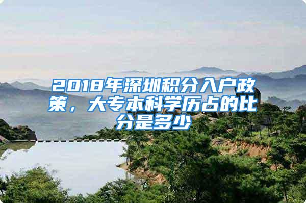 2018年深圳積分入戶政策，大專本科學(xué)歷占的比分是多少