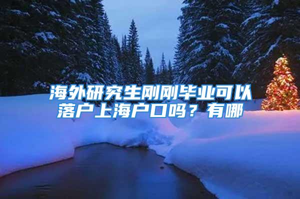 海外研究生剛剛畢業(yè)可以落戶上海戶口嗎？有哪