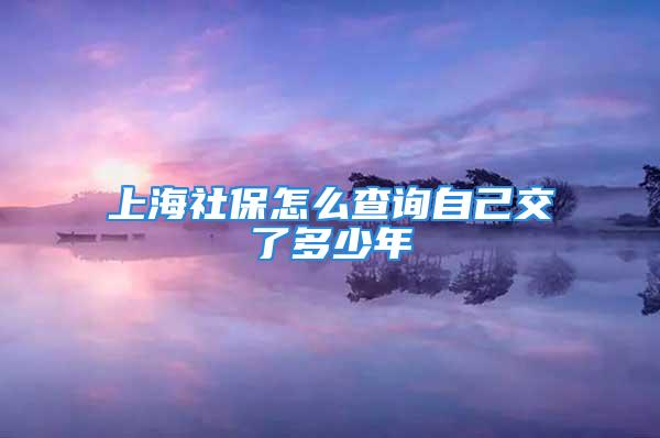 上海社保怎么查詢自己交了多少年