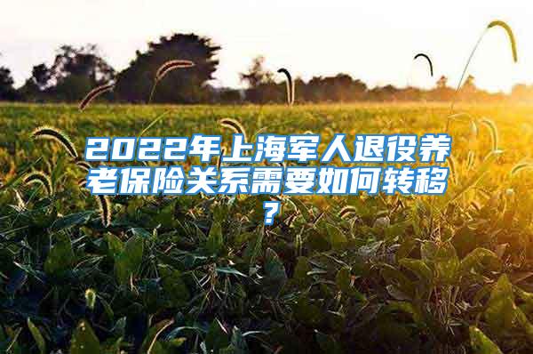 2022年上海軍人退役養(yǎng)老保險(xiǎn)關(guān)系需要如何轉(zhuǎn)移？