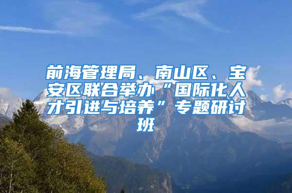 前海管理局、南山區(qū)、寶安區(qū)聯(lián)合舉辦“國(guó)際化人才引進(jìn)與培養(yǎng)”專題研討班