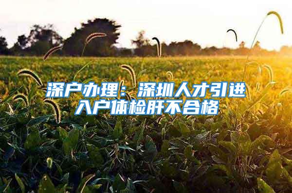 深戶辦理：深圳人才引進入戶體檢肝不合格