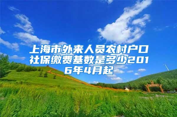 上海市外來人員農(nóng)村戶口社保繳費基數(shù)是多少2016年4月起