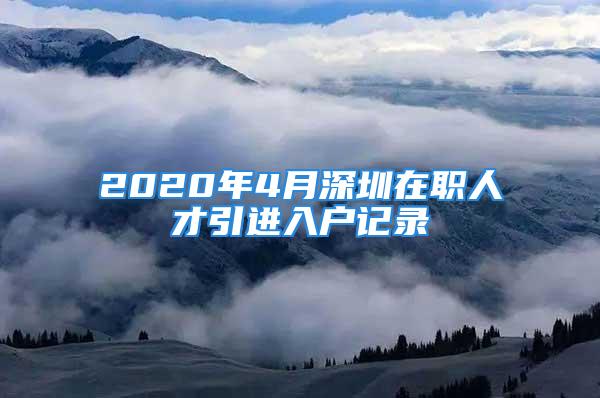 2020年4月深圳在職人才引進入戶記錄