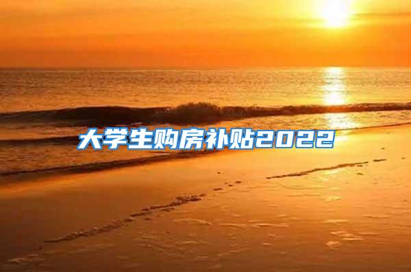 大學(xué)生購房補(bǔ)貼2022