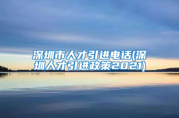 深圳市人才引進(jìn)電話(深圳人才引進(jìn)政策2021)