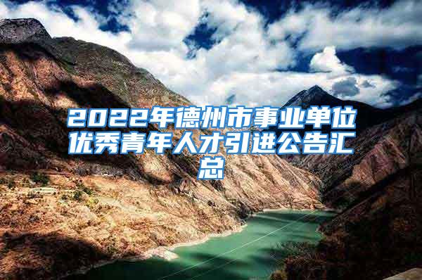 2022年德州市事業(yè)單位優(yōu)秀青年人才引進(jìn)公告匯總