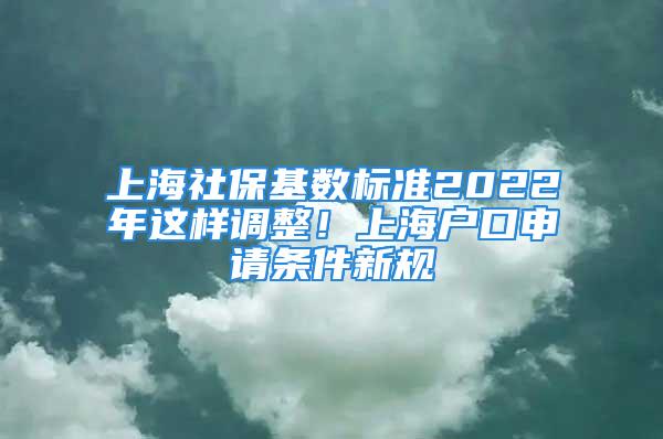 上海社?；鶖?shù)標(biāo)準(zhǔn)2022年這樣調(diào)整！上海戶口申請(qǐng)條件新規(guī)