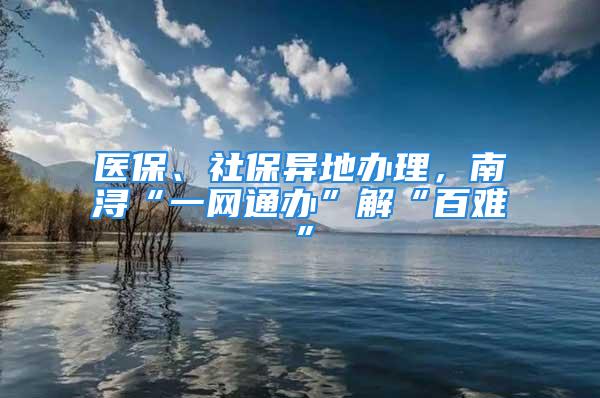 醫(yī)保、社保異地辦理，南潯“一網(wǎng)通辦”解“百難”