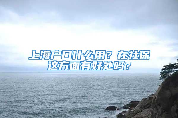 上海戶口什么用？在社保這方面有好處嗎？